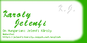 karoly jelenfi business card