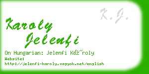 karoly jelenfi business card